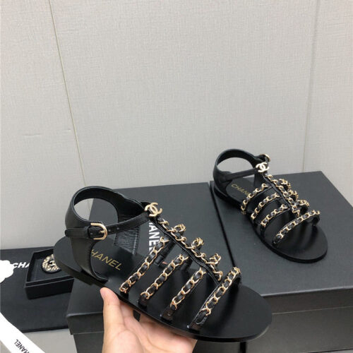 High Quality Luxury Chanel Chain Sandals – Style 37798 alternate view