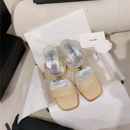 High Quality Luxury Chanel Double C Word With High-Heeled Sandals And Slippers – Style 22566 alternate view