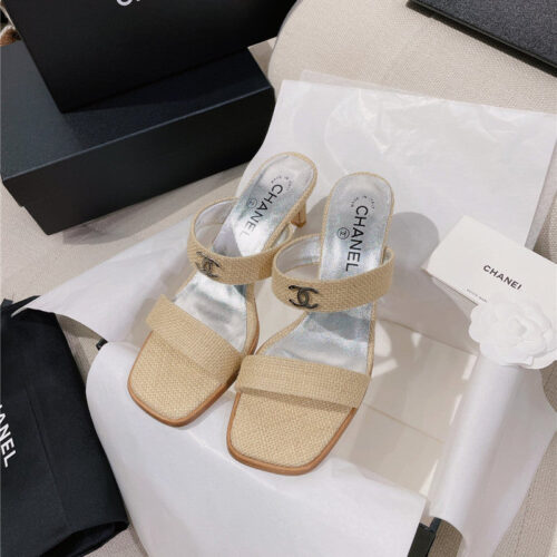 High Quality Luxury Chanel Double C Word With High-Heeled Sandals And Slippers – Style 22566