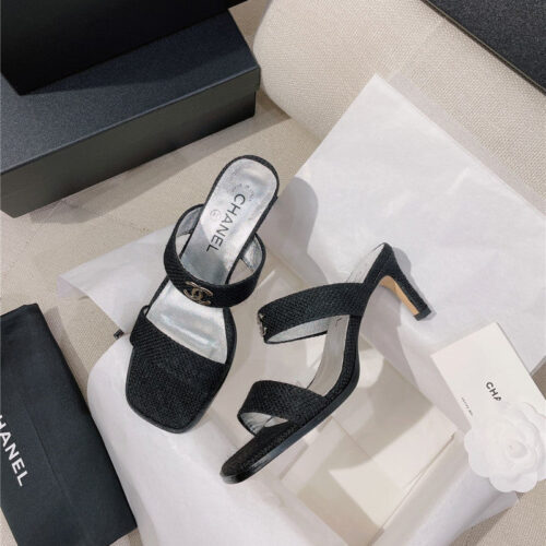 High Quality Luxury Chanel Double C Word With High-Heeled Sandals And Slippers product detail