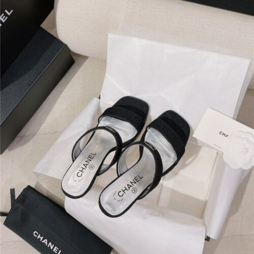 High Quality Luxury Chanel Double C Word With High-Heeled Sandals And Slippers product detail