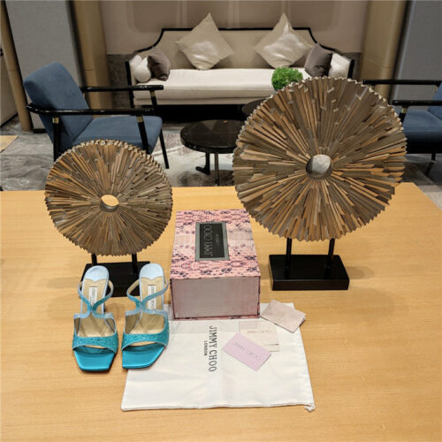 High Quality Luxury Jimmy Choo Blue Color Block Hot Diamond Wedding Shoes – Style 09431 product detail