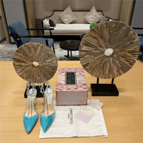 High Quality Luxury Jimmy Choo Blue Color Block Hot Diamond Wedding Shoes – Style 73271 product detail