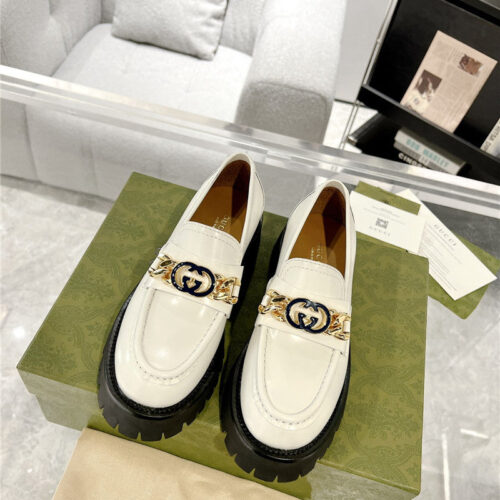 High Quality Luxury Gucci New Double GG Hardware Platform Loafers – Style 03507 alternate view