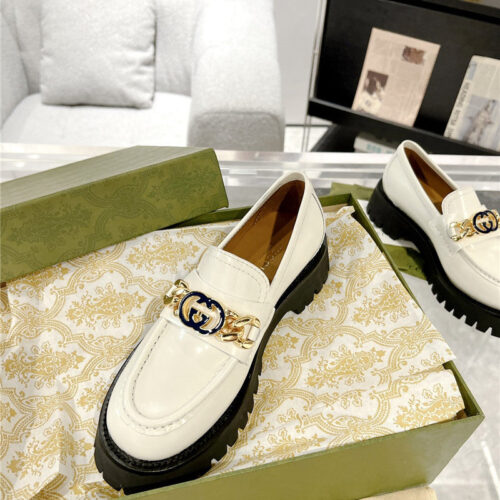 High Quality Luxury Gucci New Double GG Hardware Platform Loafers – Style 03507 product detail