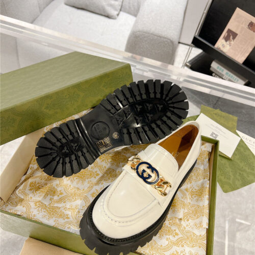High Quality Luxury Gucci New Double GG Hardware Platform Loafers – Style 03507 product detail