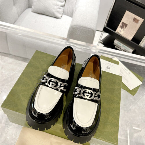 High Quality Luxury Gucci New Double GG Hardware Platform Loafers alternate view
