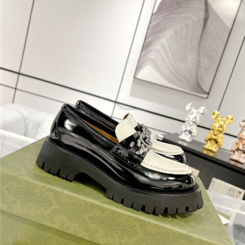 High Quality Luxury Gucci New Double GG Hardware Platform Loafers product detail