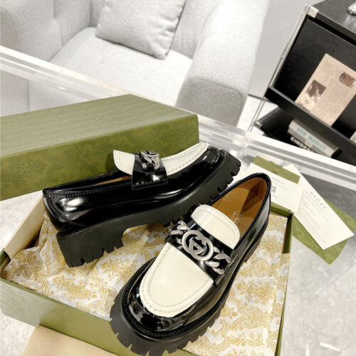 High Quality Luxury Gucci New Double GG Hardware Platform Loafers product detail