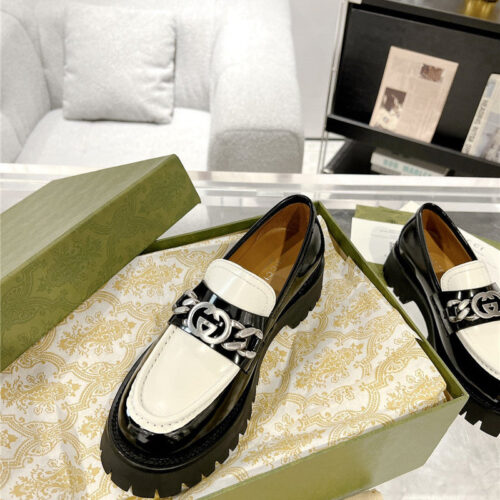 High Quality Luxury Gucci New Double GG Hardware Platform Loafers product detail