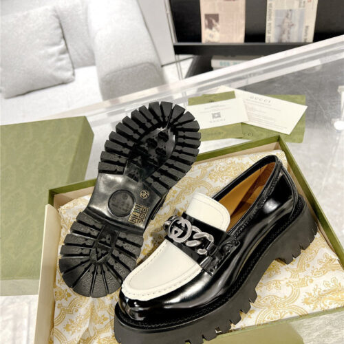 High Quality Luxury Gucci New Double GG Hardware Platform Loafers product detail