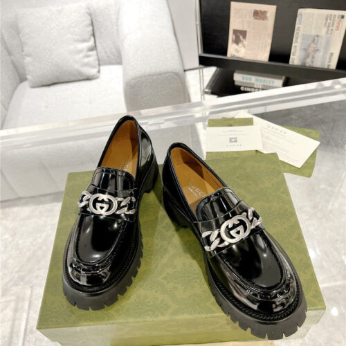 High Quality Luxury Gucci New Double GG Hardware Platform Loafers – Style 01811