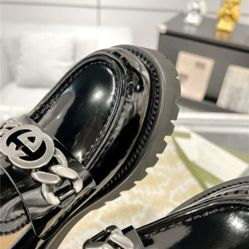 High Quality Luxury Gucci New Double GG Hardware Platform Loafers – Style 01811 product detail