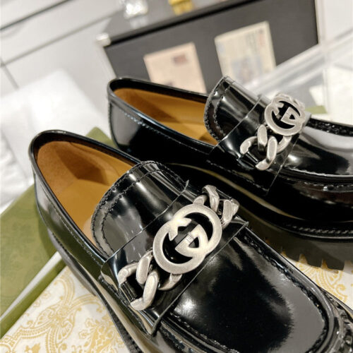 High Quality Luxury Gucci New Double GG Hardware Platform Loafers – Style 01811 product detail
