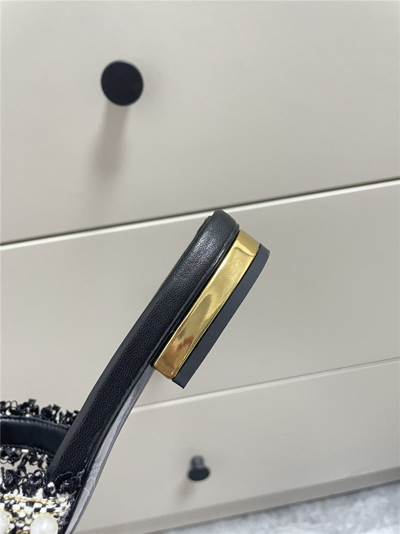 High Quality Luxury Chanel New Pearl Buckle Slippers product detail