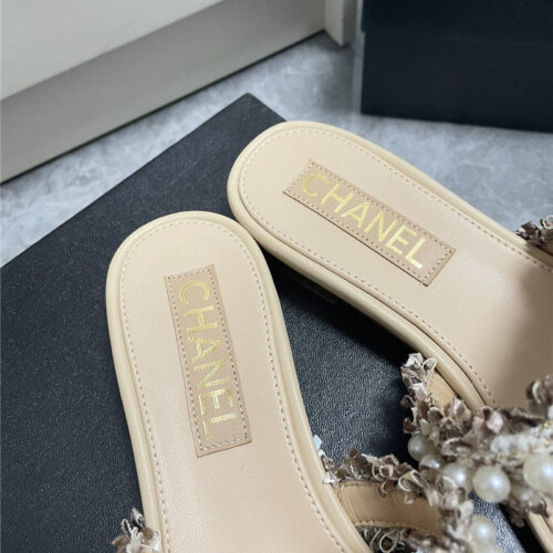 High Quality Luxury Chanel New Pearl Buckle Slippers – Style 90246 product detail