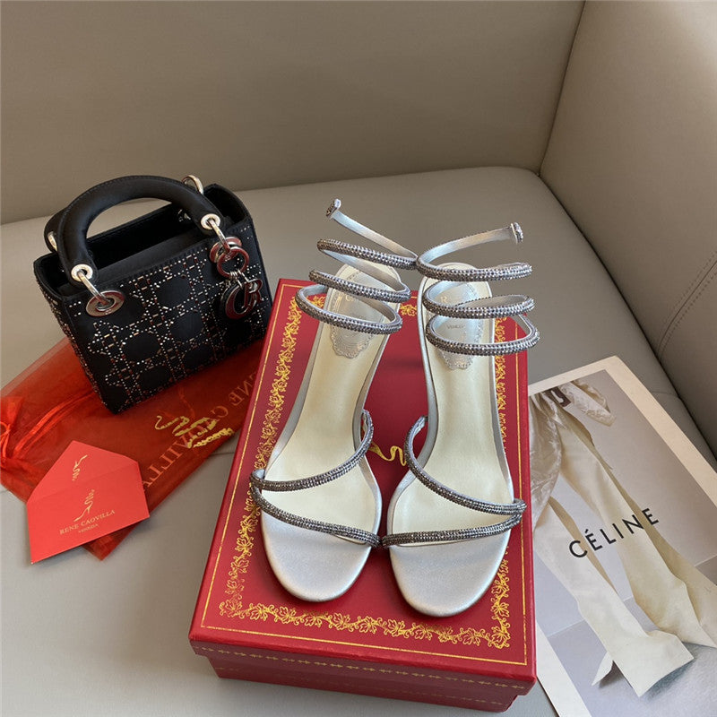 High Quality Luxury Rene Caovilla Snake Band Sandals – Style 20422 product detail