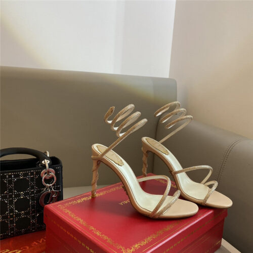 High Quality Luxury Rene Caovilla Snake Band Sandals – Style 18726