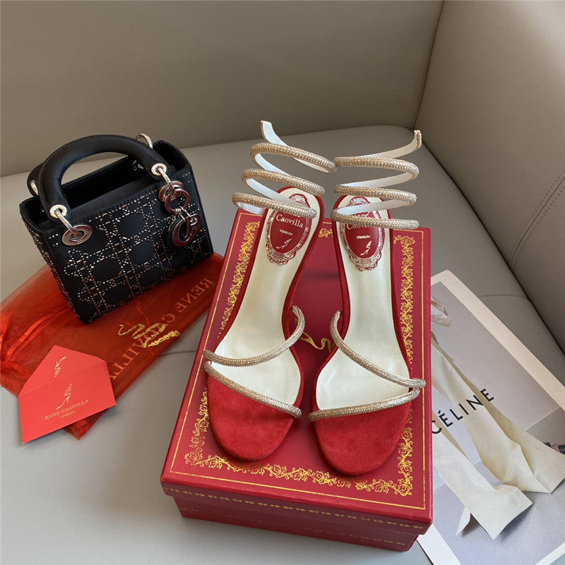 High Quality Luxury Rene Caovilla Snake Band Sandals product detail