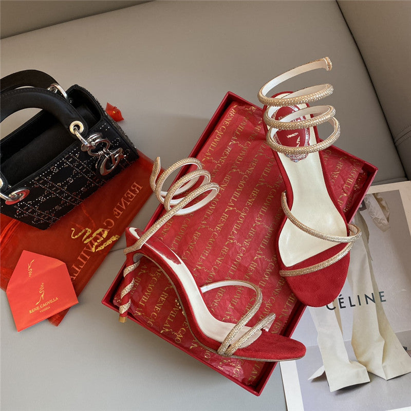 High Quality Luxury Rene Caovilla Snake Band Sandals product detail