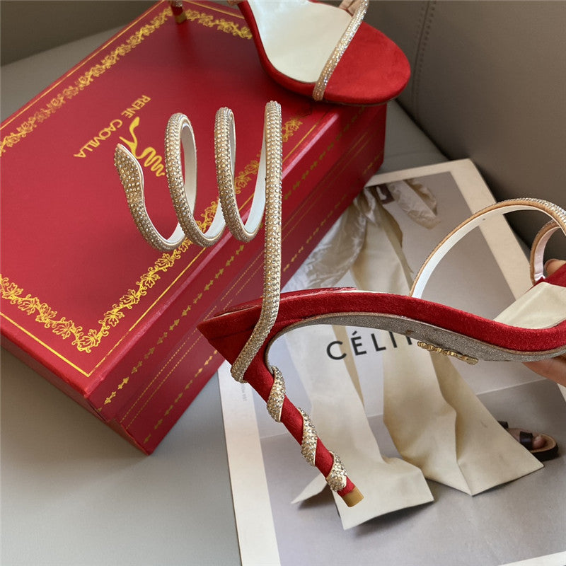 High Quality Luxury Rene Caovilla Snake Band Sandals product detail