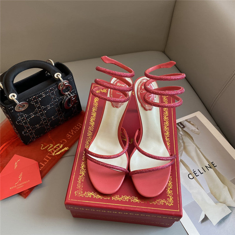 High Quality Luxury Rene Caovilla Snake Band Sandals – Style 46406 product detail