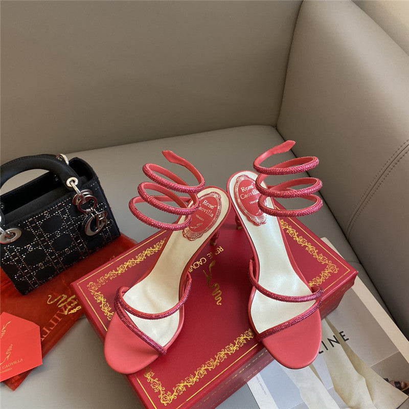 High Quality Luxury Rene Caovilla Snake Band Sandals – Style 46406 product detail