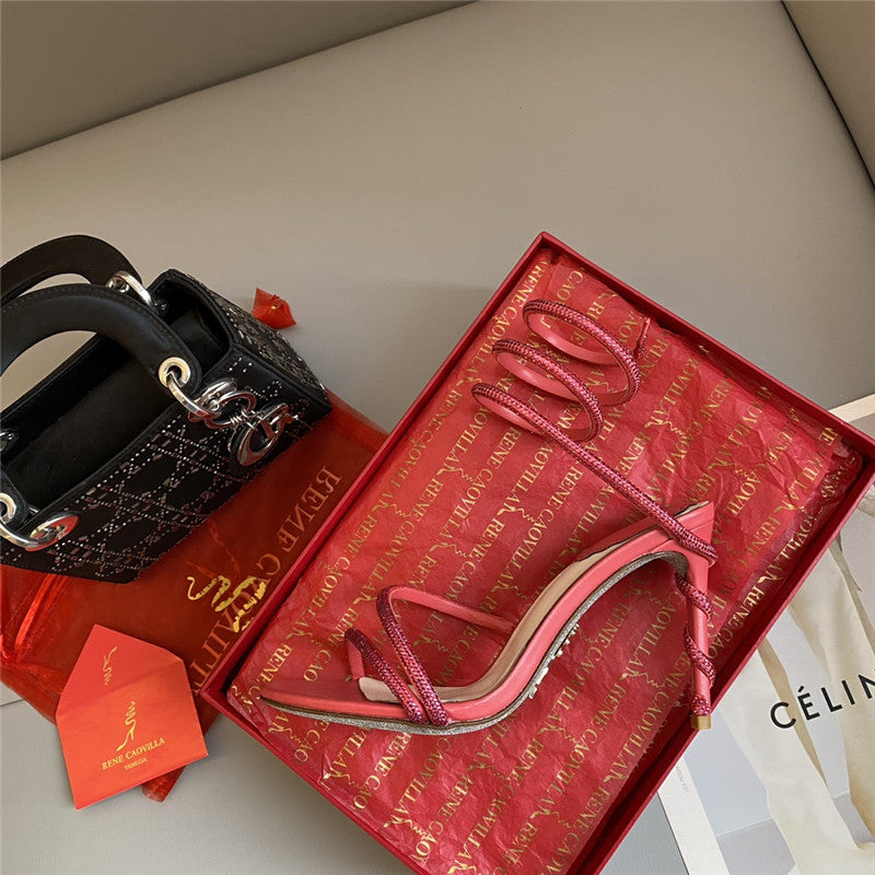 High Quality Luxury Rene Caovilla Snake Band Sandals – Style 46406 product detail