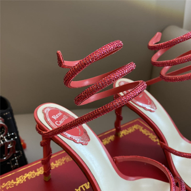 High Quality Luxury Rene Caovilla Snake Band Sandals – Style 46406 product detail