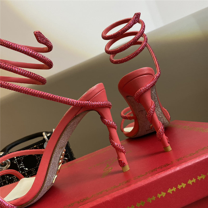 High Quality Luxury Rene Caovilla Snake Band Sandals – Style 46406 product detail