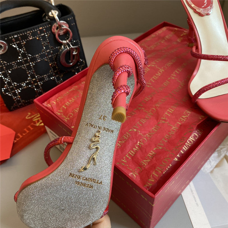 High Quality Luxury Rene Caovilla Snake Band Sandals – Style 46406 product detail
