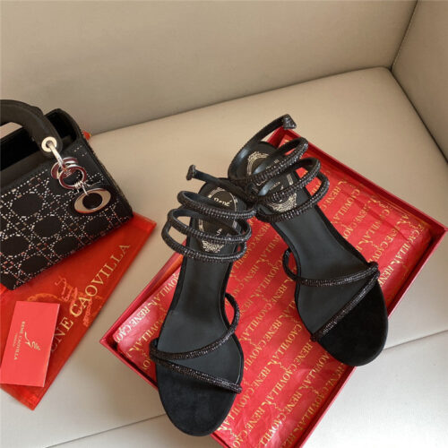 High Quality Luxury Rene Caovilla Snake Band Sandals – Style 41318