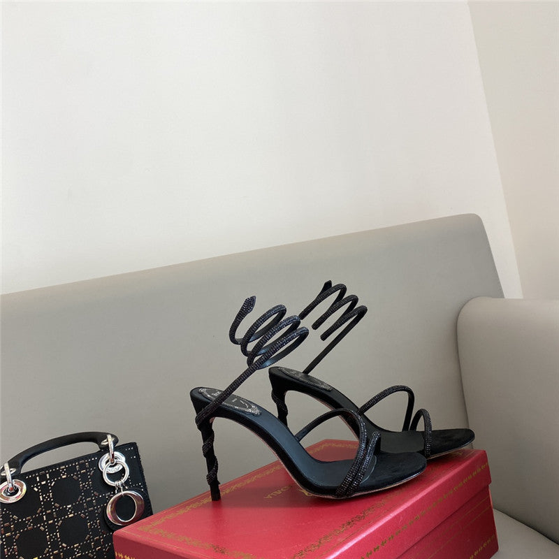 High Quality Luxury Rene Caovilla Snake Band Sandals – Style 41318 product detail