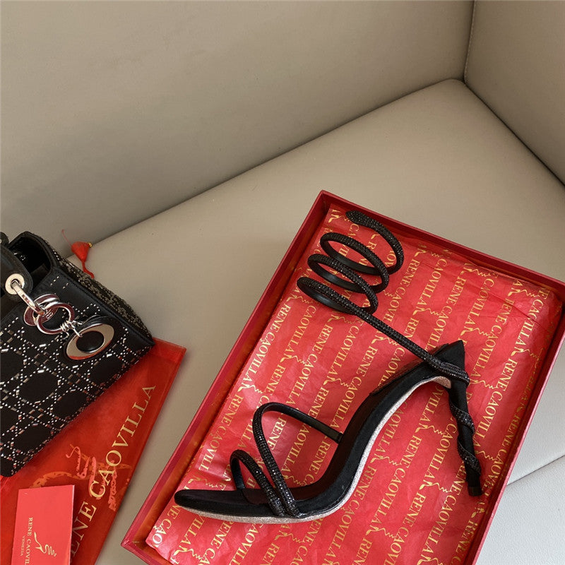 High Quality Luxury Rene Caovilla Snake Band Sandals – Style 41318 product detail