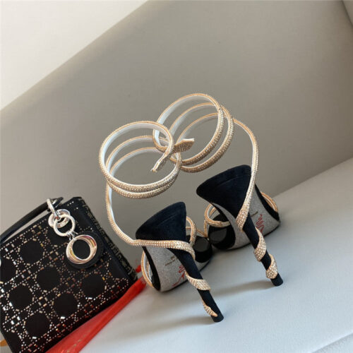 High Quality Luxury Rene Caovilla Snake Band Sandals – Style 05158 product detail
