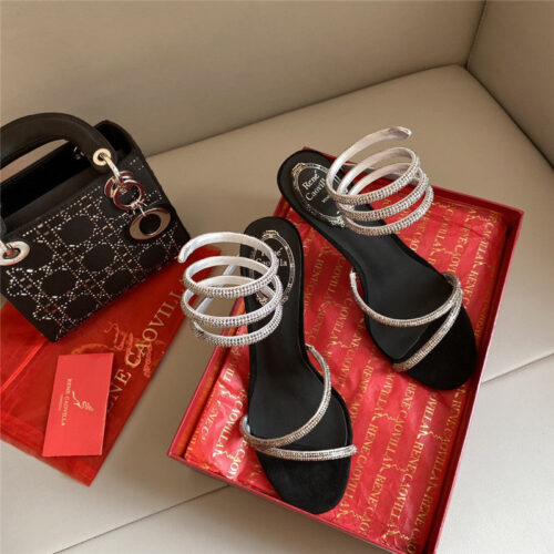 High Quality Luxury Rene Caovilla Snake Band Sandals – Style 36230
