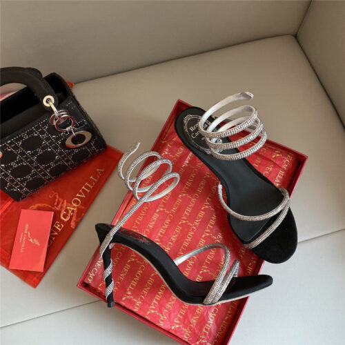 High Quality Luxury Rene Caovilla Snake Band Sandals – Style 36230 alternate view