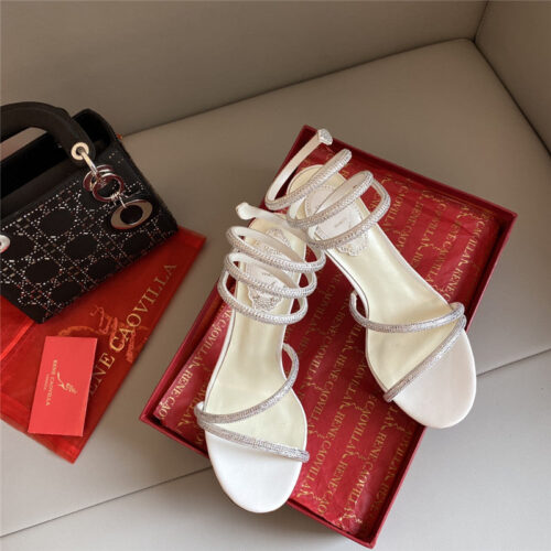 High Quality Luxury Rene Caovilla Snake Band Sandals – Style 00070