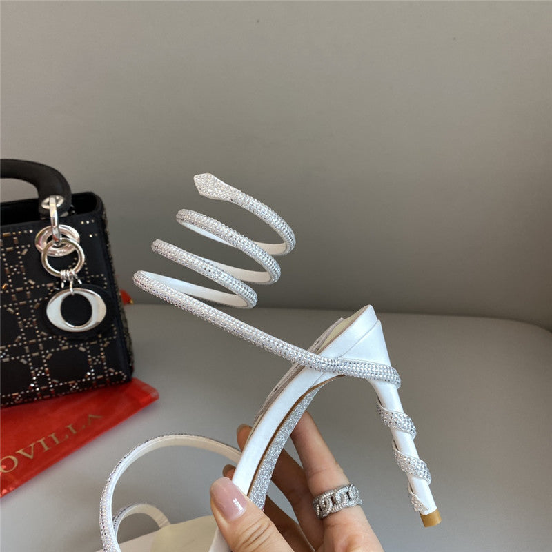 High Quality Luxury Rene Caovilla Snake Band Sandals – Style 00070 product detail