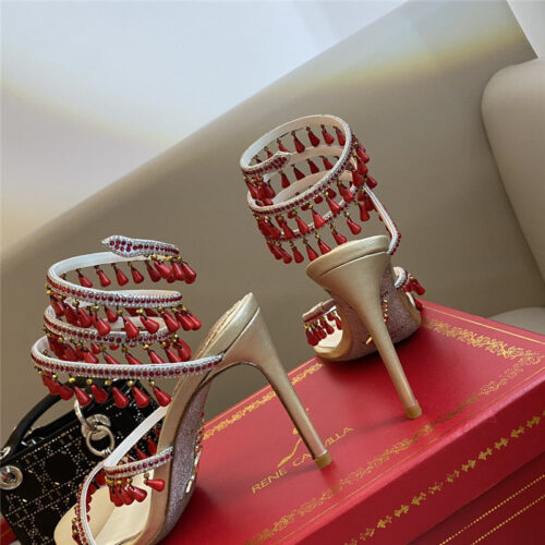 High Quality Luxury Rene Caovilla Classic Snake Wrap Sandals – Style 97830 product detail