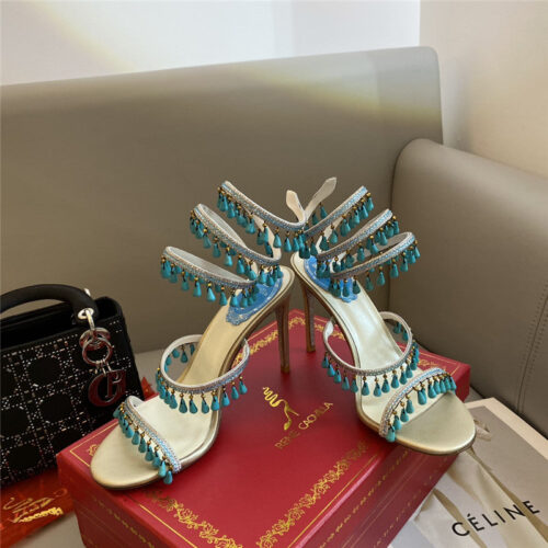 High Quality Luxury Rene Caovilla Classic Snake Wrap Sandals – Style 94438 alternate view