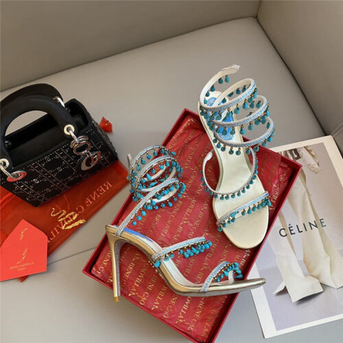 High Quality Luxury Rene Caovilla Classic Snake Wrap Sandals – Style 94438 product detail