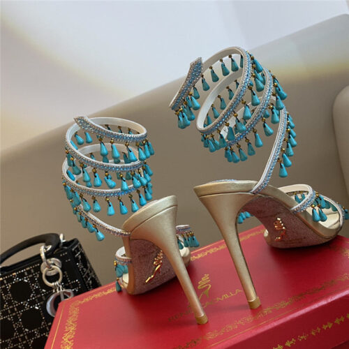 High Quality Luxury Rene Caovilla Classic Snake Wrap Sandals – Style 94438 product detail