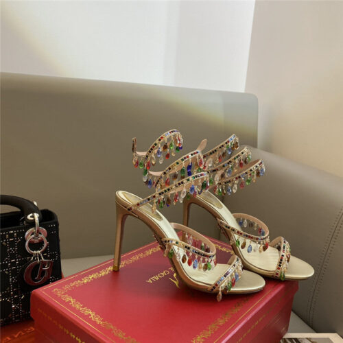 High Quality Luxury Rene Caovilla Classic Snake Wrap Sandals – Style 25510