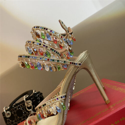 High Quality Luxury Rene Caovilla Classic Snake Wrap Sandals – Style 25510 product detail
