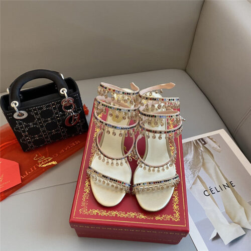 High Quality Luxury Rene Caovilla Classic Snake Wrap Sandals – Style 89350 alternate view