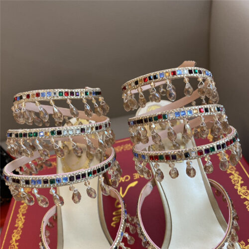 High Quality Luxury Rene Caovilla Classic Snake Wrap Sandals – Style 89350 product detail
