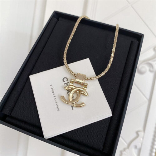 High Quality Luxury Chanel Double C Crystal Snake Bone Necklace alternate view