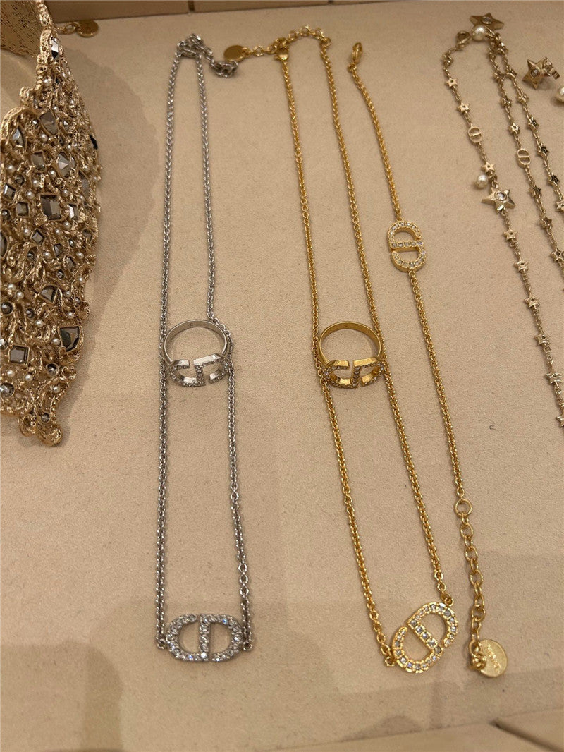 High Quality Luxury Dior Cd Diamond Necklace – Style 50606 product detail