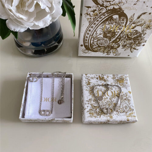 High Quality Luxury Dior Cd Diamond Necklace